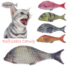 Refilling Catnip Toys Funny Plush Simulation Fish Shape Cat Toys